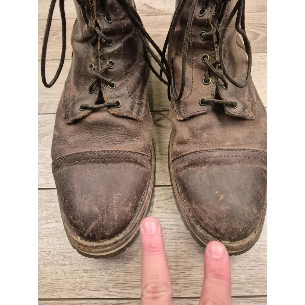 Thursday Boot Company Casa Moto‎ Brown Leather Combat Boots Rugged Lace Up Sz 14
